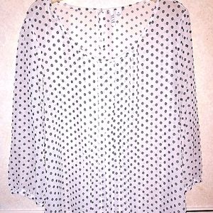Women's Elle size XL Sheer 3/4 Sleeves Blouse